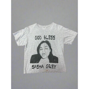 Vintage Y2K Official God Bless Sasha Grey Tee S